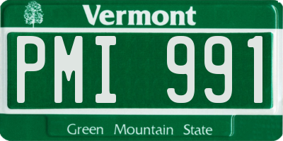 VT license plate PMI991