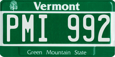 VT license plate PMI992