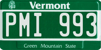 VT license plate PMI993