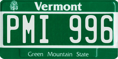 VT license plate PMI996