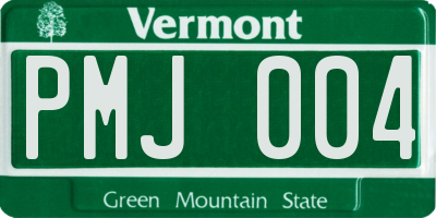 VT license plate PMJ004