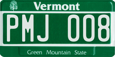 VT license plate PMJ008