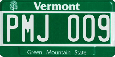 VT license plate PMJ009