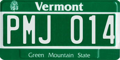 VT license plate PMJ014