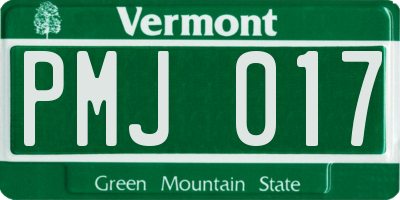 VT license plate PMJ017