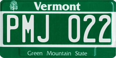VT license plate PMJ022