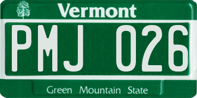 VT license plate PMJ026