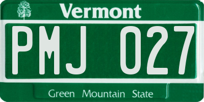 VT license plate PMJ027