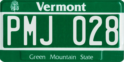 VT license plate PMJ028