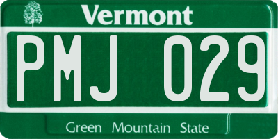 VT license plate PMJ029