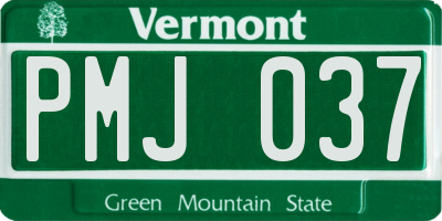 VT license plate PMJ037