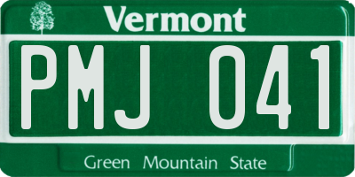 VT license plate PMJ041