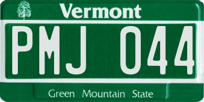 VT license plate PMJ044