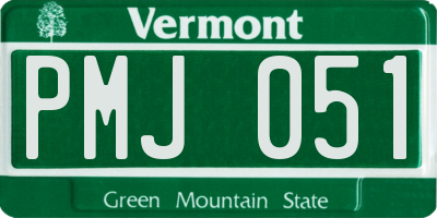 VT license plate PMJ051