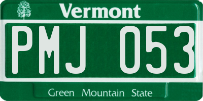 VT license plate PMJ053