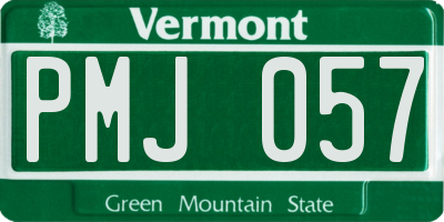 VT license plate PMJ057