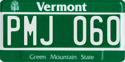 VT license plate PMJ060