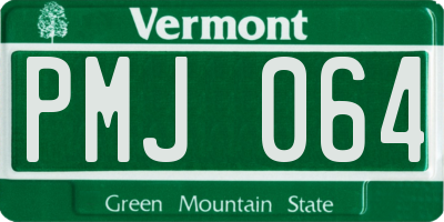 VT license plate PMJ064