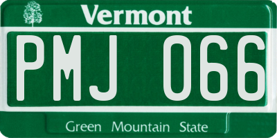 VT license plate PMJ066