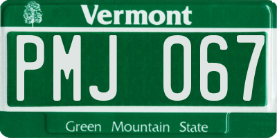 VT license plate PMJ067