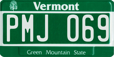 VT license plate PMJ069