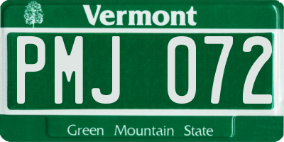 VT license plate PMJ072