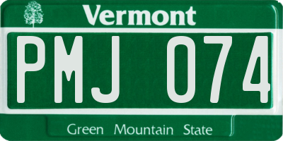 VT license plate PMJ074