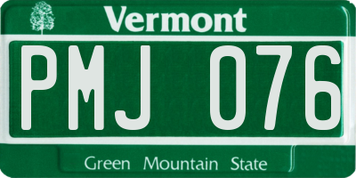 VT license plate PMJ076