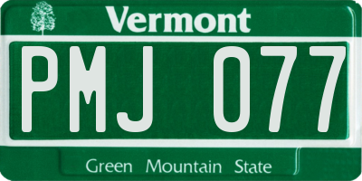 VT license plate PMJ077