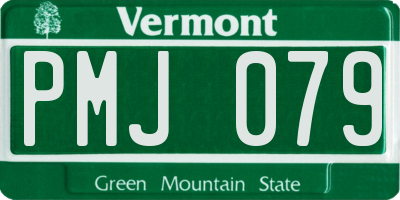 VT license plate PMJ079
