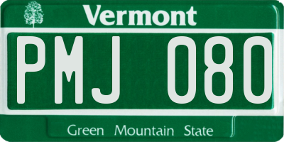 VT license plate PMJ080