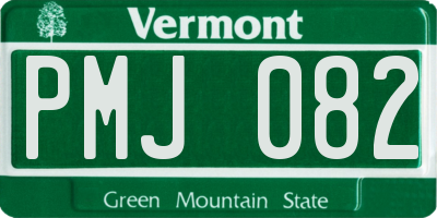 VT license plate PMJ082