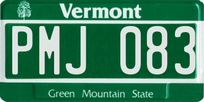 VT license plate PMJ083