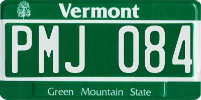 VT license plate PMJ084