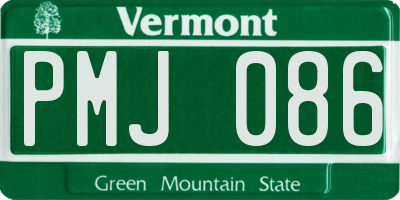 VT license plate PMJ086