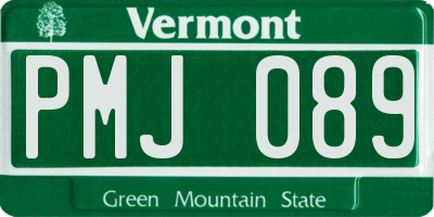 VT license plate PMJ089