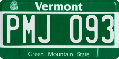 VT license plate PMJ093