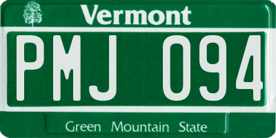 VT license plate PMJ094