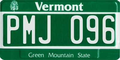 VT license plate PMJ096