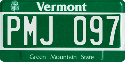 VT license plate PMJ097