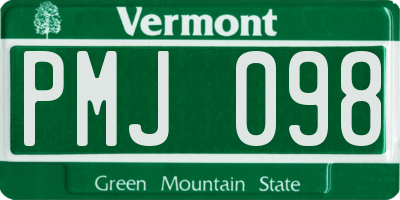 VT license plate PMJ098
