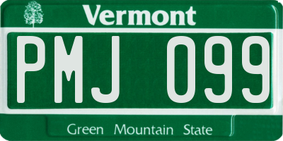 VT license plate PMJ099