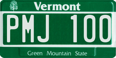 VT license plate PMJ100
