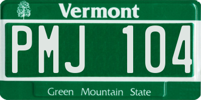 VT license plate PMJ104