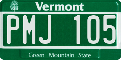 VT license plate PMJ105