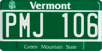 VT license plate PMJ106