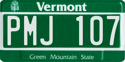 VT license plate PMJ107