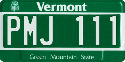 VT license plate PMJ111