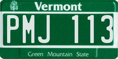 VT license plate PMJ113