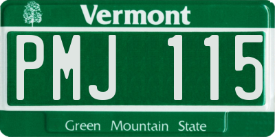 VT license plate PMJ115